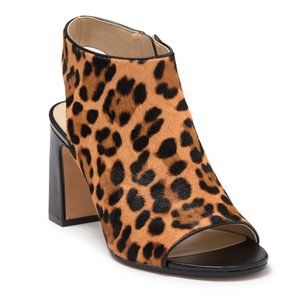 VINCE CAMUTO BERLIA SANDAL PUMP CALF HAIR LEOPART ANKLE BOOTIE